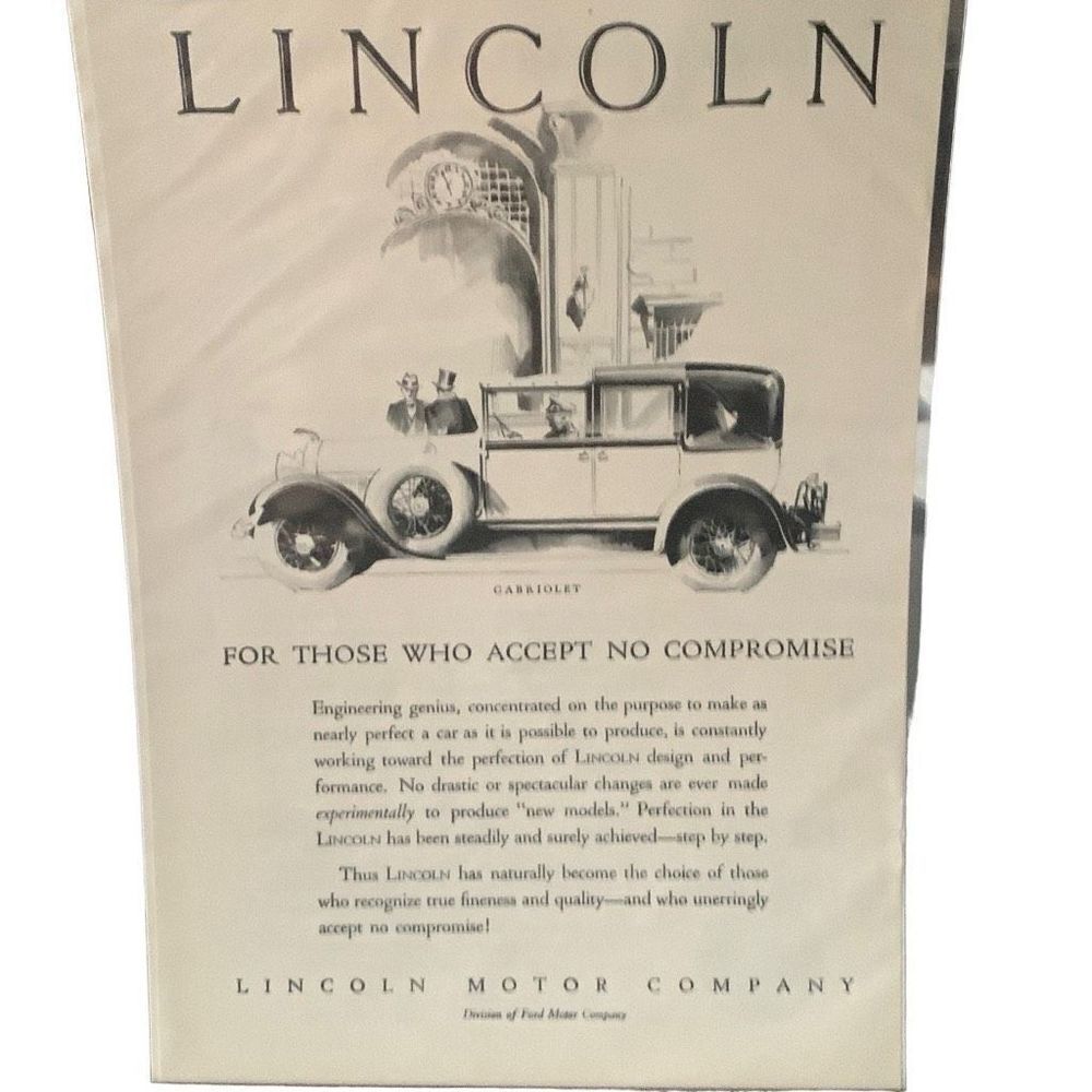 Vintage 1928 Lincoln For Those Who Accept No Compromise Ad Advertisement